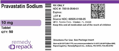 Pravastatin Sodium  10mg 70518 0549 01